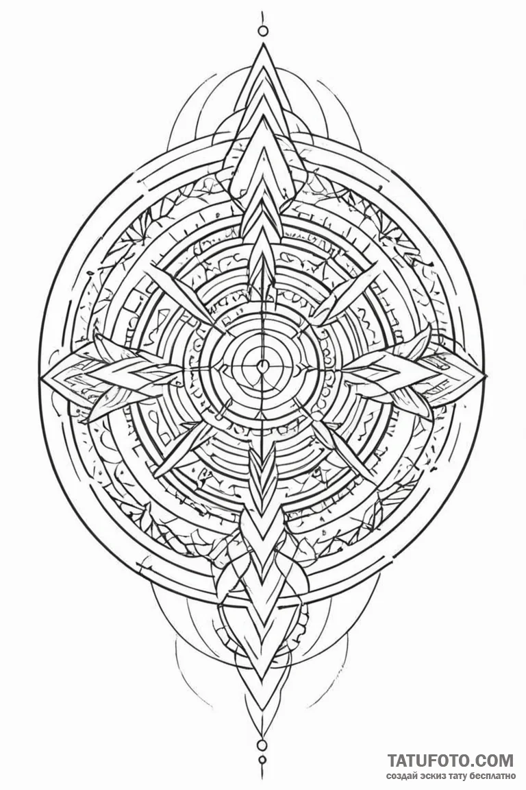 Tattoo sketch a "loading" circle with abstrac... - эскиз тату (№1750921353_1, 26.06.2025 07:02) — Tatufoto.com