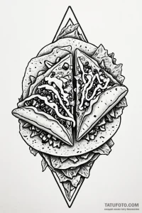 Tattoo sketch a 'taco' on one, 'nachos' on th... - эскиз тату (№1750924100_1, 26.06.2025 07:48) — Tatufoto.com