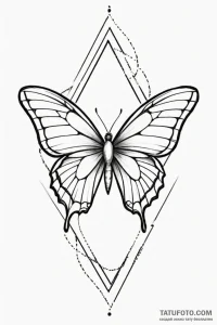 Tattoo design a minimalist geometric butterfl... - эскиз тату (№1750924170_1, 26.06.2025 07:49) — Tatufoto.com