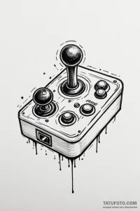 Tattoo design an old-school arcade joystick w... - эскиз тату (№1750924909_1, 26.06.2025 08:01) — Tatufoto.com