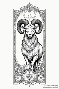 Tattoo sketch an aries ram with the "emperor"... - эскиз тату (№1750925310_0, 26.06.2025 08:08) — Tatufoto.com