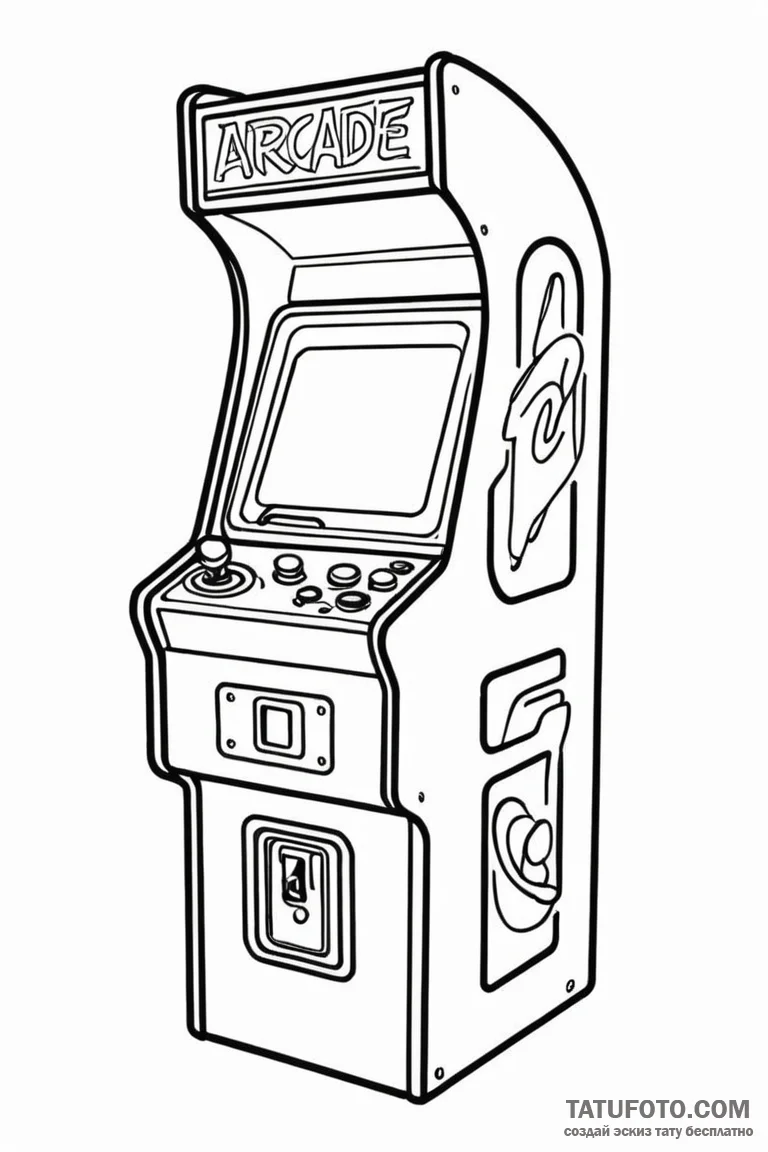 Tattoo design a clean outline of a classic ar... - эскиз тату (№1750925442_1, 26.06.2025 08:10) — Tatufoto.com