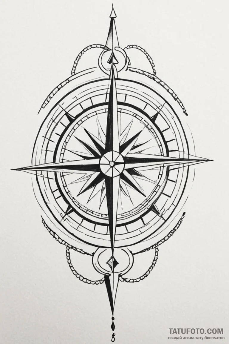 Tattoo sketch two parts of a simple compass t... - эскиз тату (№1750925767_0, 26.06.2025 08:16) — Tatufoto.com