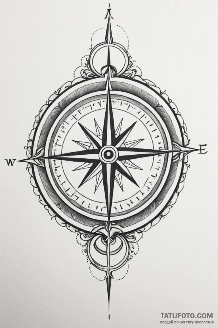 Tattoo sketch two parts of a simple compass t... - эскиз тату (№1750925767_1, 26.06.2025 08:16) — Tatufoto.com