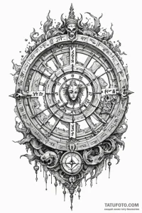 Tattoo sketch a zodiac glyph appearing on a p... - эскиз тату (№1750927572_1, 26.06.2025 08:46) — Tatufoto.com