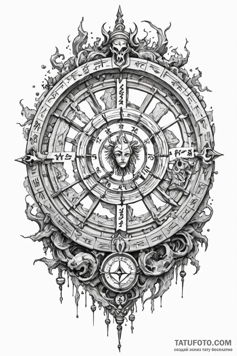 Tattoo sketch a zodiac glyph appearing on a p... - эскиз тату (№1750927572_1, 26.06.2025 08:46) — Tatufoto.com
