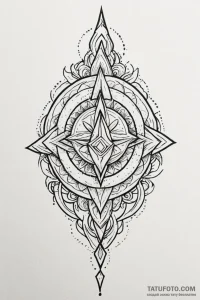 Tattoo design a minimalist 'quest' icon linew... - эскиз тату (№1750927639_0, 26.06.2025 08:47) — Tatufoto.com