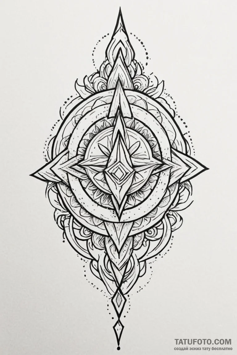 Tattoo design a minimalist 'quest' icon linew... - эскиз тату (№1750927639_0, 26.06.2025 08:47) — Tatufoto.com