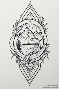Tattoo design a minimalist 'quest' icon linew... - эскиз тату (№1750927639_1, 26.06.2025 08:47) — Tatufoto.com