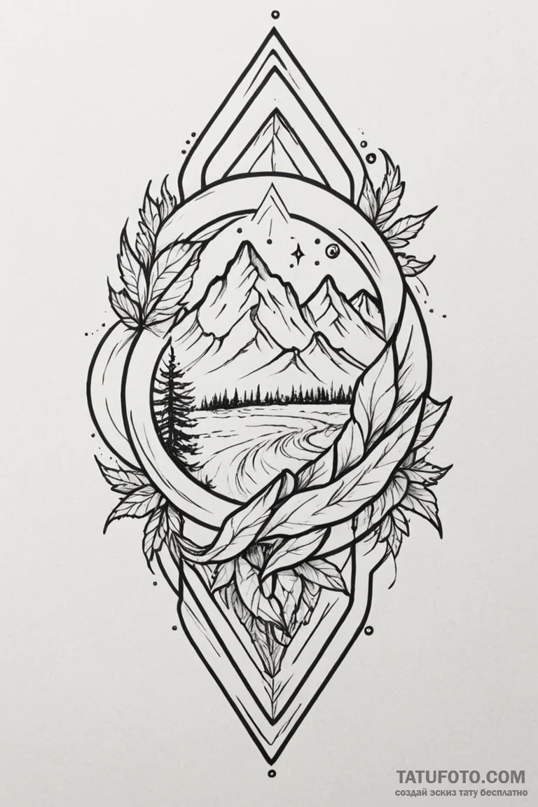 Tattoo design a minimalist 'quest' icon linew... - эскиз тату (№1750927639_1, 26.06.2025 08:47) — Tatufoto.com