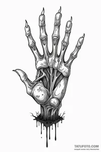 Tattoo design a zombie's decaying hand reachi... - эскиз тату (№1750929230_1, 26.06.2025 09:13) — Tatufoto.com