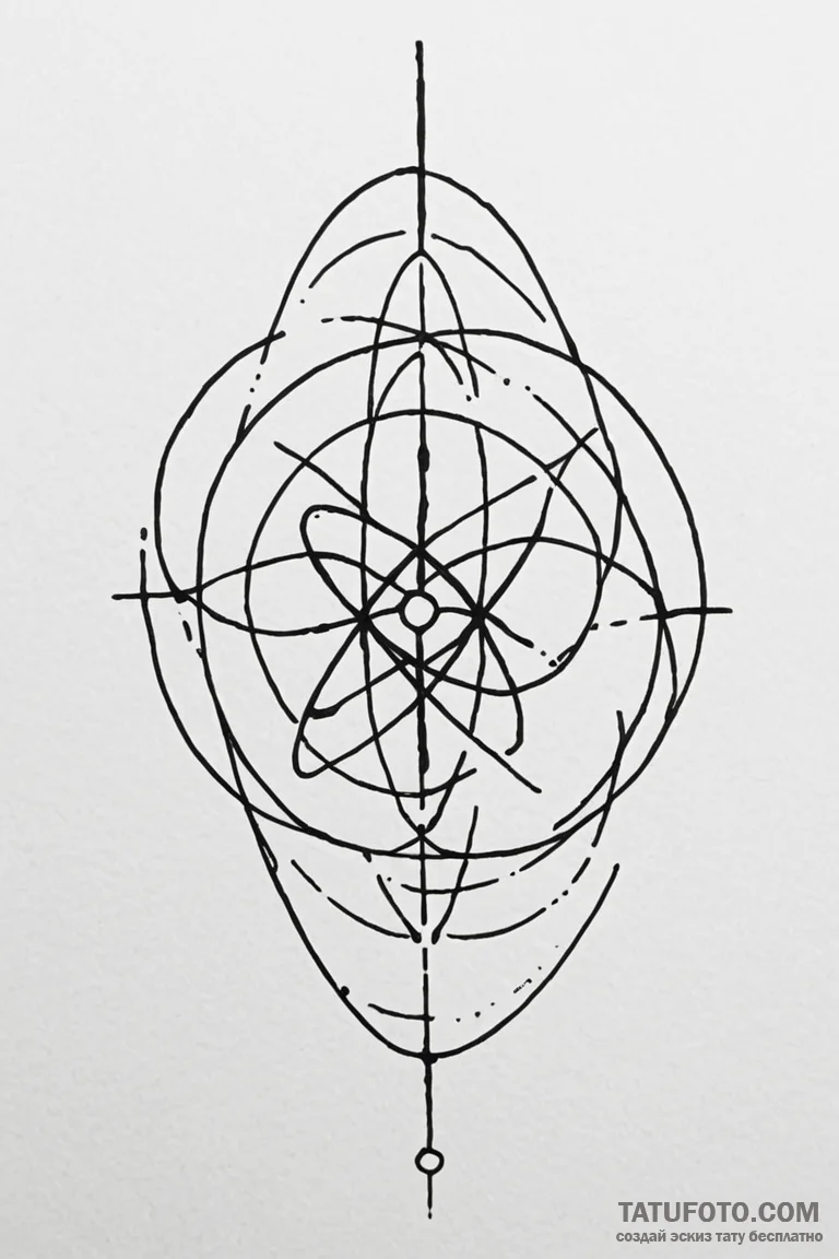Tattoo sketch a minimalist symbol for a force... - эскиз тату (№1750929379_0, 26.06.2025 09:16) — Tatufoto.com