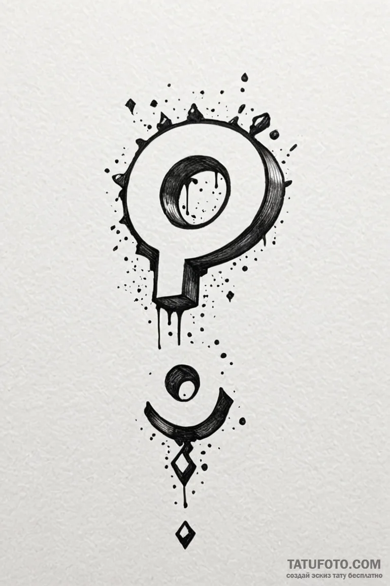 Tattoo sketch a floating question mark block... - эскиз тату (№1750929452_1, 26.06.2025 09:17) — Tatufoto.com