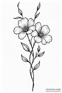 Tattoo sketch two distinct flowers intertwine... - эскиз тату (№1750929653_0, 26.06.2025 09:20) — Tatufoto.com