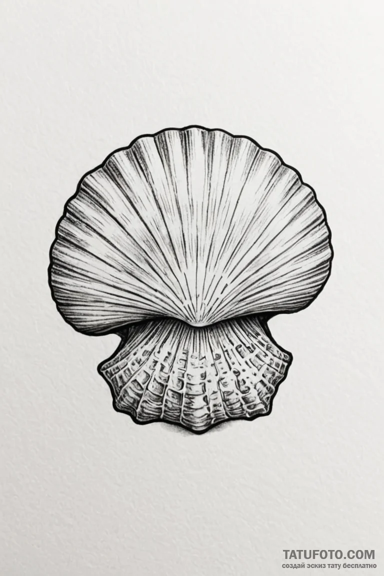 Tattoo sketch a highly detailed small seashel... - эскиз тату (№1750931128_1, 26.06.2025 09:45) — Tatufoto.com