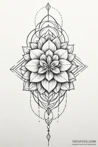 Tattoo sketch a subtle geometric pattern on a... - эскиз тату (№1750931344_1, 26.06.2025 09:49) — Tatufoto.com