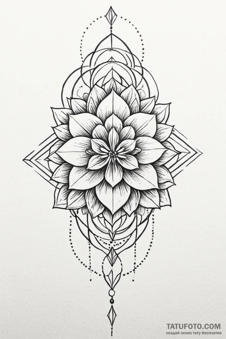 Tattoo sketch a subtle geometric pattern on a... - эскиз тату (№1750931344_1, 26.06.2025 09:49) — Tatufoto.com