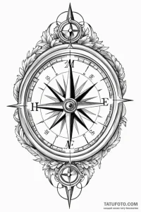 Tattoo design a compass pointing "home" with... - эскиз тату (№1750934181_0, 26.06.2025 10:36) — Tatufoto.com