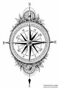 Tattoo design a compass pointing "home" with... - эскиз тату (№1750934181_1, 26.06.2025 10:36) — Tatufoto.com