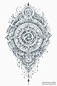 Tattoo design a watercolor splash forming the... - эскиз тату (№1750936414_0, 26.06.2025 11:13) — Tatufoto.com