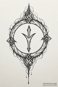 62. tattoo design: a "chernobog" rune with su... - эскиз тату (№1750937465_1, 26.06.2025 11:31) — Tatufoto.com