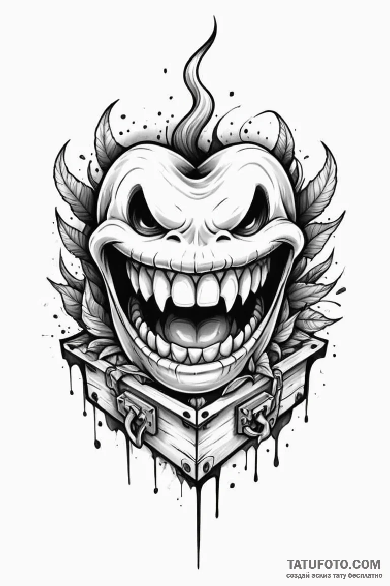 Tattoo design a stylized mimic chest with a h... - эскиз тату (№1750937603_0, 26.06.2025 11:33) — Tatufoto.com