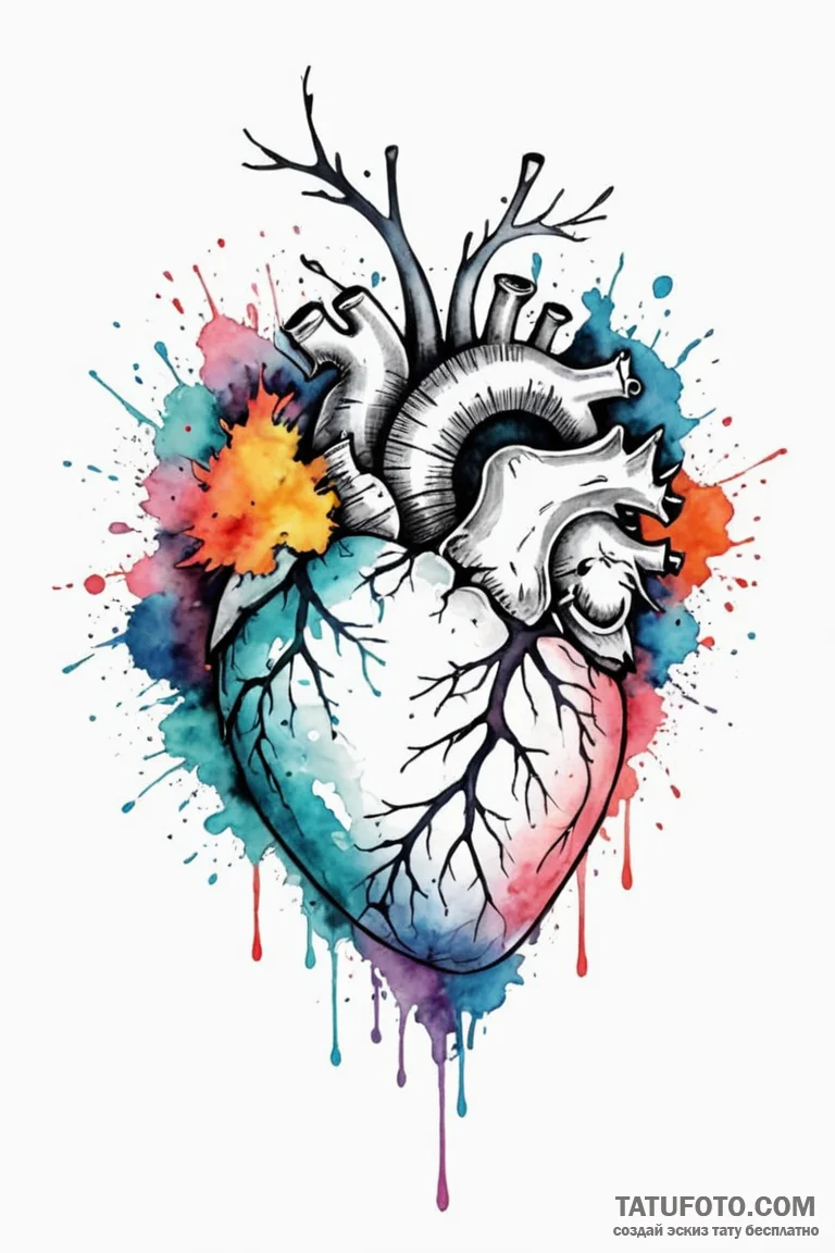 Tattoo design a minimalist heart outline fill... - эскиз тату (№1750937671_0, 26.06.2025 11:34) — Tatufoto.com