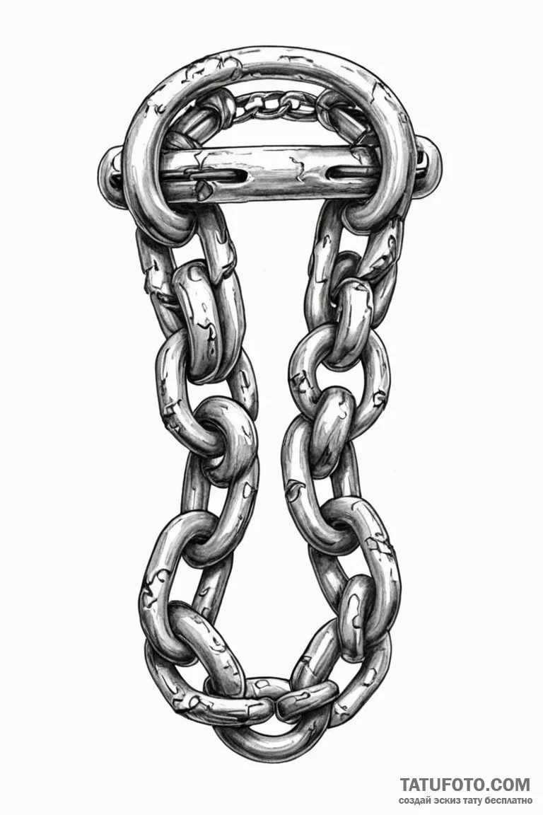 Tattoo design a heavy chain, rusty and worn,... - эскиз тату (№1750938230_0, 26.06.2025 11:43) — Tatufoto.com
