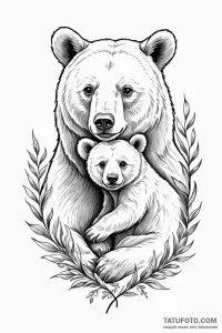 Tattoo design a mother bear and her cub(s) fo... - эскиз тату (№1750942796_0, 26.06.2025 12:59) — Tatufoto.com