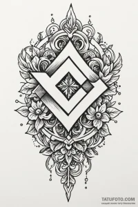 Tattoo design a "completionist" badge with a... - эскиз тату (№1750943116_0, 26.06.2025 13:05) — Tatufoto.com