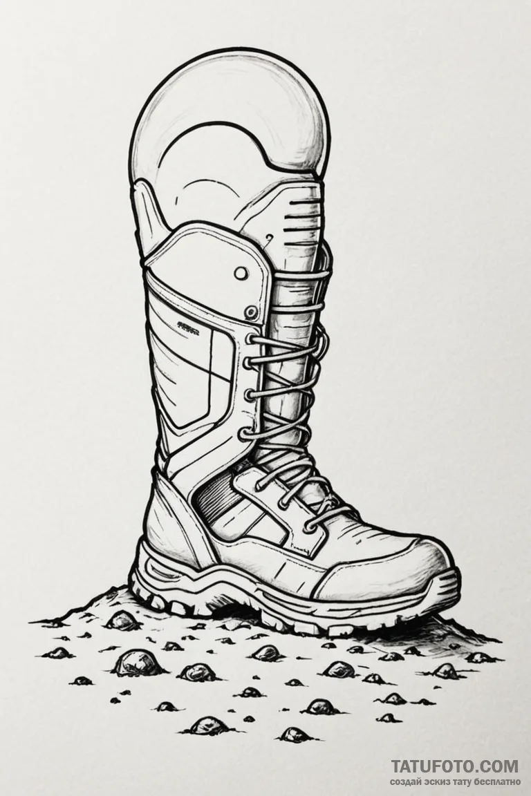 Tattoo sketch a space marine's boot print on... - эскиз тату (№1750943972_0, 26.06.2025 13:19) — Tatufoto.com