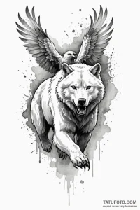 Tattoo sketch a warrior's spirit animal (e.g.... - эскиз тату (№1750944742_0, 26.06.2025 13:32) — Tatufoto.com