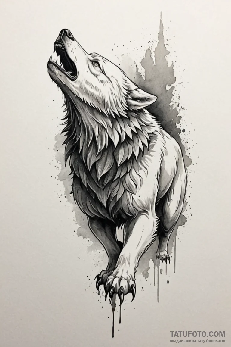 Tattoo sketch a warrior's spirit animal (e.g.... - эскиз тату (№1750944742_1, 26.06.2025 13:32) — Tatufoto.com