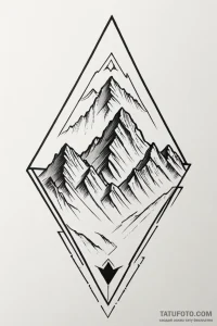 Tattoo sketch a geometric representation of a... - эскиз тату (№1750945189_0, 26.06.2025 13:39) — Tatufoto.com