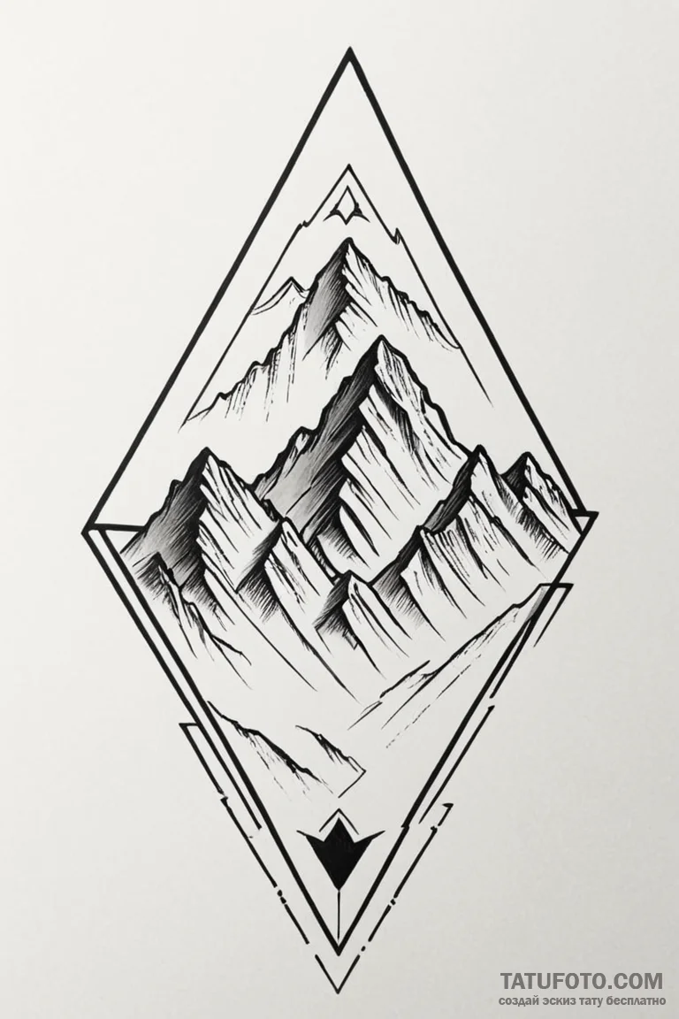 Tattoo sketch a geometric representation of a... - эскиз тату (№1750945189_0, 26.06.2025 13:39) — Tatufoto.com