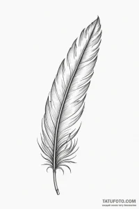 Tattoo sketch a delicate feather with intrica... - эскиз тату (№1750946042_0, 26.06.2025 13:54) — Tatufoto.com