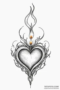 Tattoo sketch a burning candle with a wisp of... - эскиз тату (№1750946114_1, 26.06.2025 13:55) — Tatufoto.com