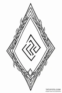 98. tattoo sketch: "bereginya" rune with a sm... - эскиз тату (№1750947073_0, 26.06.2025 14:11) — Tatufoto.com