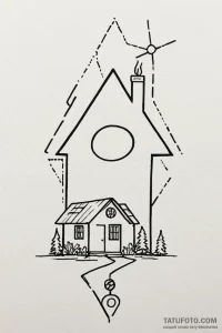 группа 13: символы дома и энергии (house & en... - эскиз тату (№1750947377_0, 26.06.2025 14:16) — Tatufoto.com