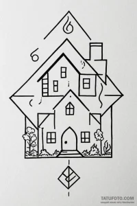 группа 13: символы дома и энергии (house & en... - эскиз тату (№1750947377_1, 26.06.2025 14:16) — Tatufoto.com
