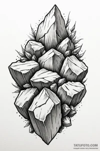 Tattoo design a heavy, textured rock surface,... - эскиз тату (№1750947527_1, 26.06.2025 14:18) — Tatufoto.com