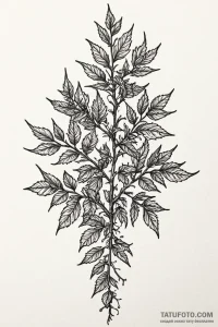 Tattoo design a thorny bush or bramble, symbo... - эскиз тату (№1750949098_0, 26.06.2025 14:44) — Tatufoto.com
