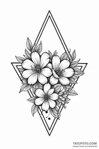 Tattoo sketch a simple triangle with a floral... - эскиз тату (№1750949721_1, 26.06.2025 14:55) — Tatufoto.com