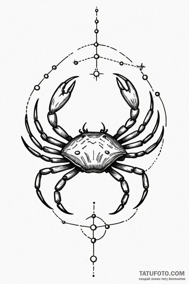 Tattoo design a cancer constellation, its sta... - эскиз тату (№1750949794_0, 26.06.2025 14:56) — Tatufoto.com