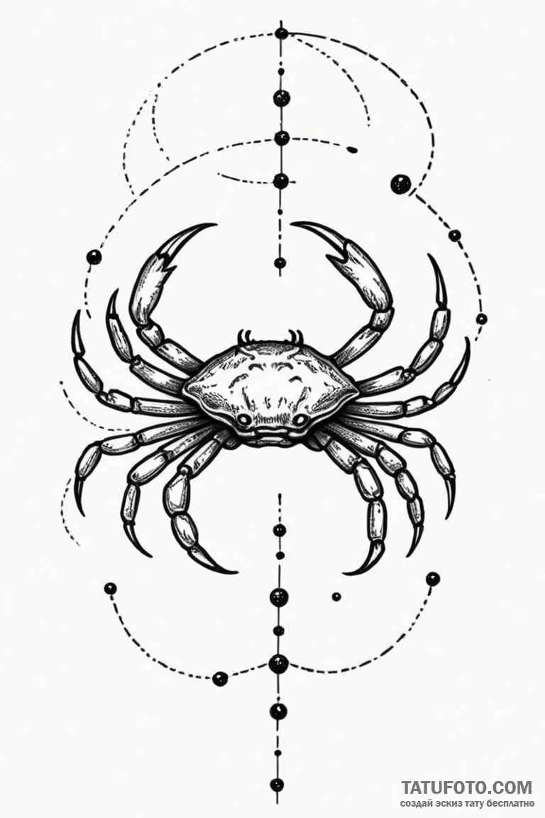 Tattoo design a cancer constellation, its sta... - эскиз тату (№1750949794_1, 26.06.2025 14:56) — Tatufoto.com