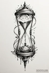 Tattoo design a broken clock or hourglass, wi... - эскиз тату (№1750949947_1, 26.06.2025 14:59) — Tatufoto.com