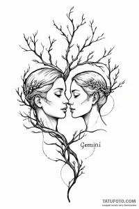 Tattoo sketch "i think" text for gemini, with... - эскиз тату (№1750951560_0, 26.06.2025 15:26) — Tatufoto.com