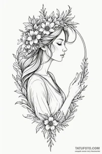 Tattoo design a virgo maiden, half abstract l... - эскиз тату (№1750951869_0, 26.06.2025 15:31) — Tatufoto.com