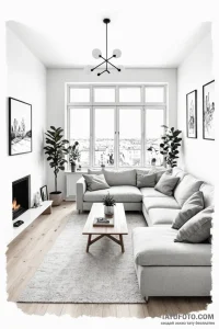 A minimalist, scandinavian-style living room... - эскиз тату (№1750952739_0, 26.06.2025 15:45) — Tatufoto.com