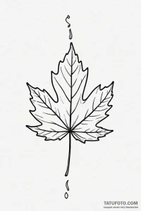 Tattoo design a single, falling autumn leaf w... - эскиз тату (№1750952819_0, 26.06.2025 15:46) — Tatufoto.com